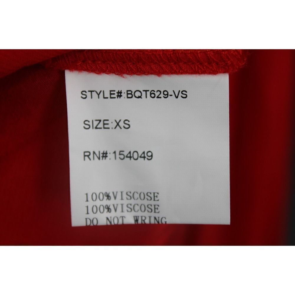 BLAQUE LABEL RED RUFFLE COLAR CUFFS SIZE XS LS BLOUSE - Picture 8 of 8